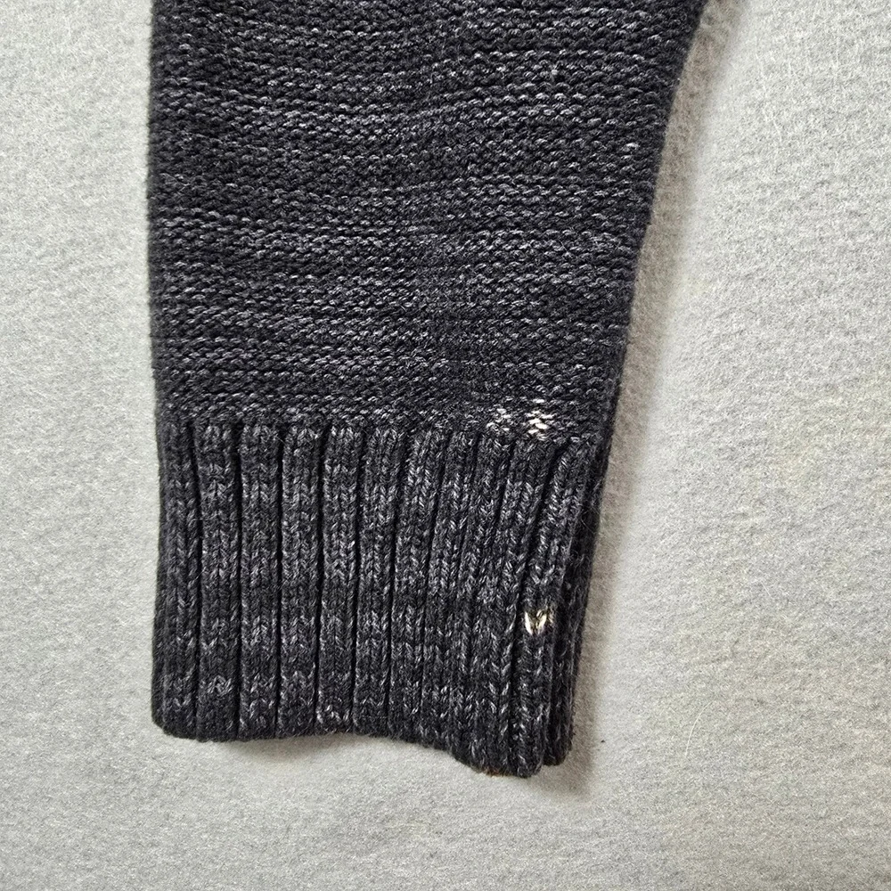 On The Byas Mens Small Gray Cardigan Sweater Shawl Collar Cable Knit Button